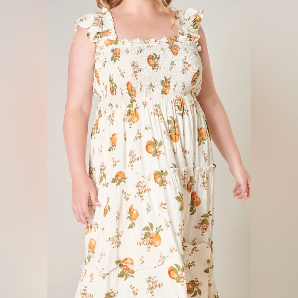 NWT Sugarlips Arancia Ruffled Tier Smocked Midi dress plus size 3X π - Picture 8 of 10